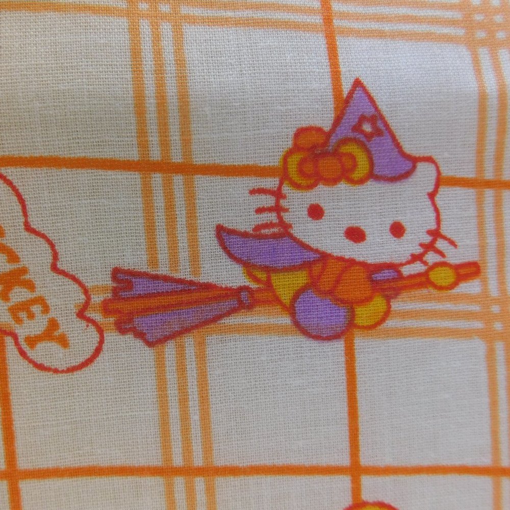 Hello Kitty Halloween witch graphic collectible kawaii novelty plaid fabric 2 yd - Picture 16 of 16